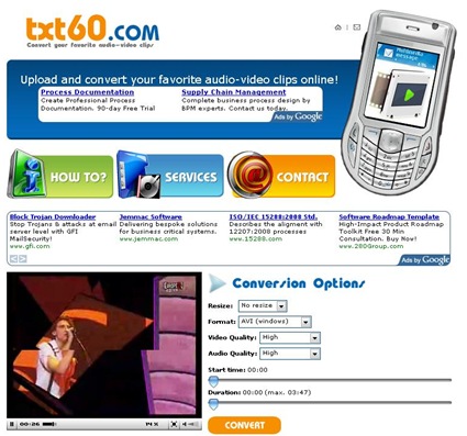 TXT60.com - convert your favorite audio-video clips online!