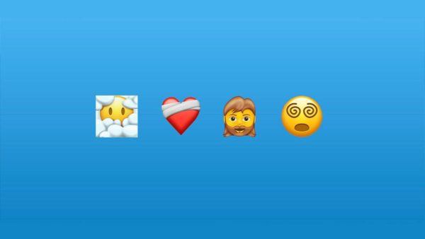 Nuevos emojis para novedades fondo azul