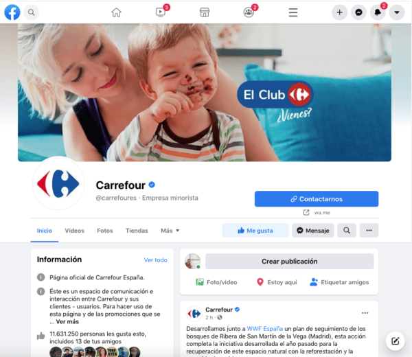 El número de atención al cliente gratuito de Carrefour Facebook