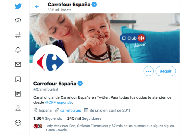 El número de atención al cliente gratuito de Carrefour Twitter