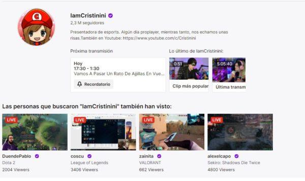Cuales son los mejores canales de twitch en habla hispana IAMCRISTINI